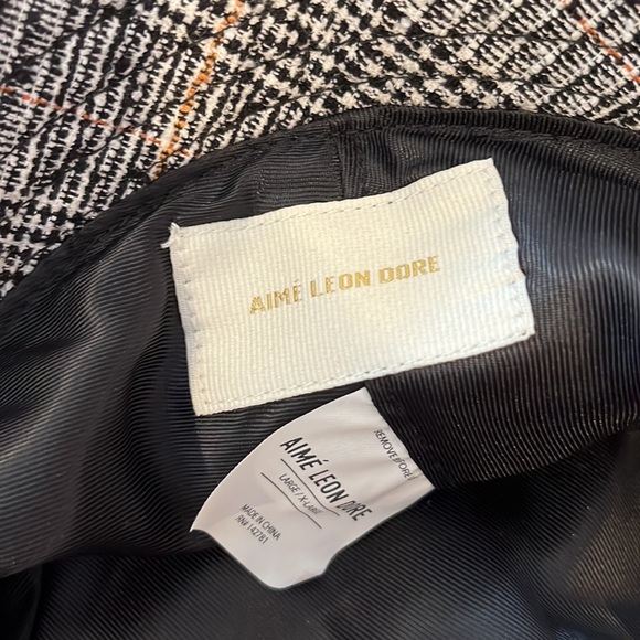 AIME LEON DORE LADIES BLACK WHITE ORANGE TWEED BUCKET HAT-L/XL - Picture 8 of 11